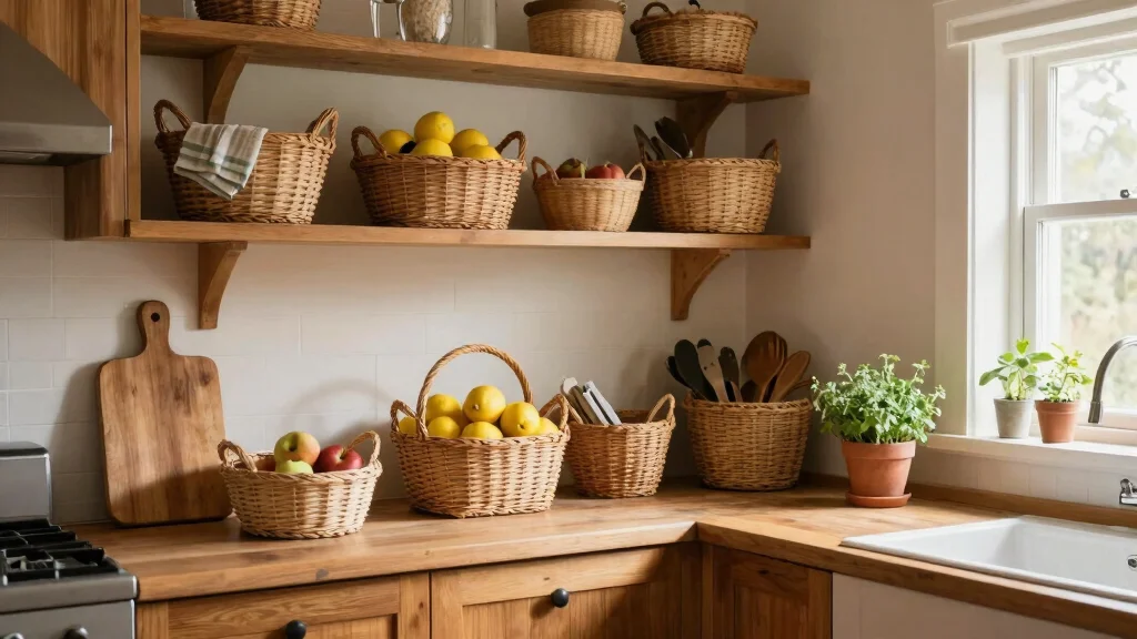 19 Farmhouse Kitchen Basket Decor Ideas That Will Maximize Your Storage with Style!
